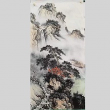 国画山水《家住青山碧水旁》-李丕民