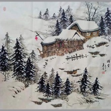 山水画《瑞雪》-刘丽芳