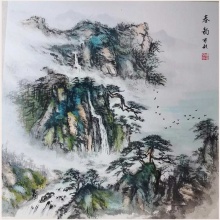 国画山水《春韵》-楼开敏