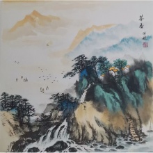 国画山水《茶香》-楼开敏