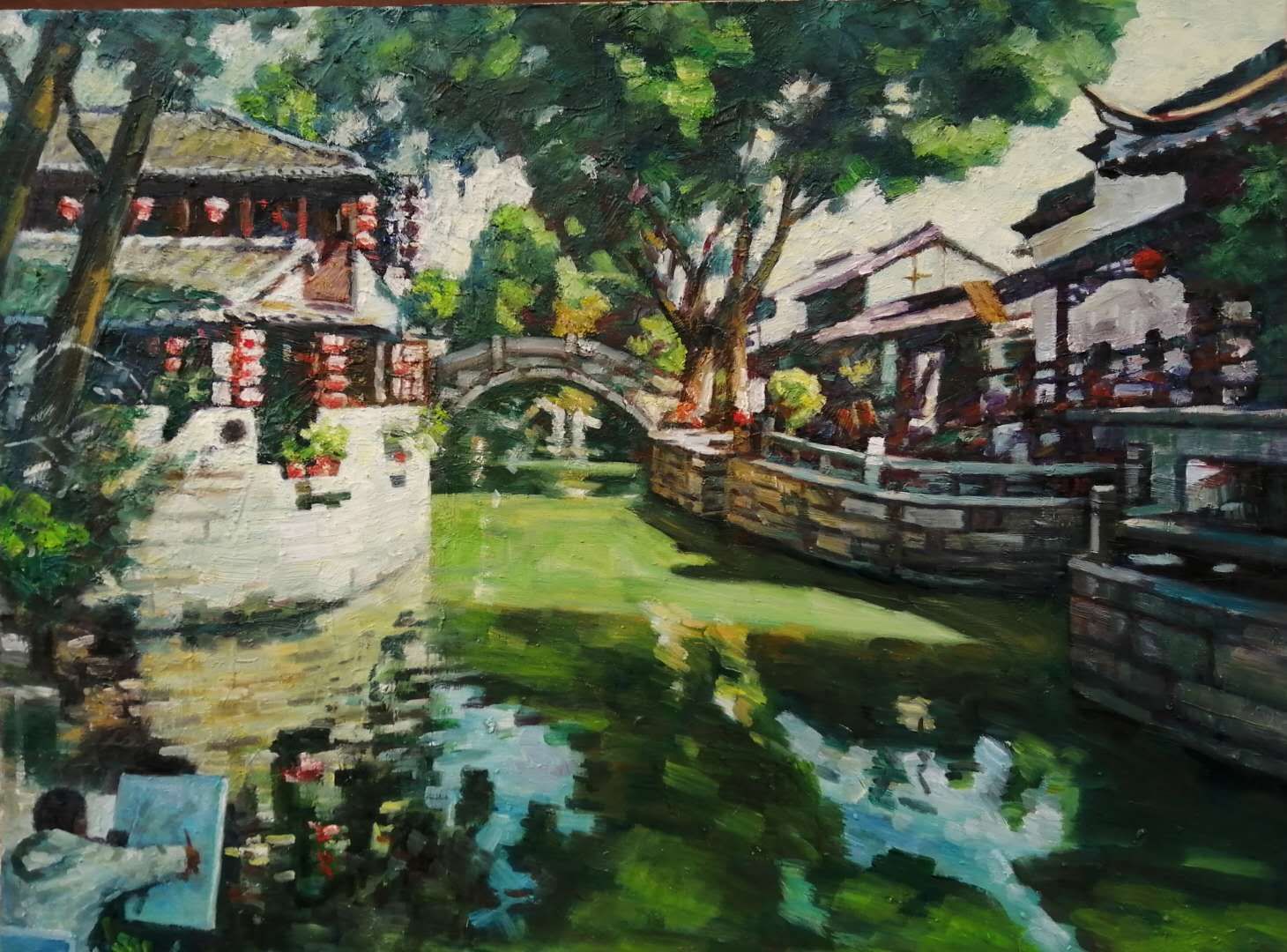 油画《古镇》姚福兴